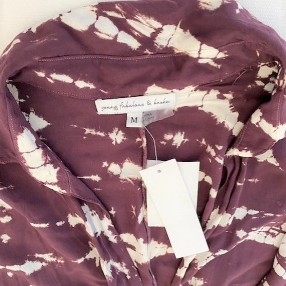 Young Fabulous & Broke YFB Crossover Tie Dye Wrap Dress Purple/White - Picture 3 of 5